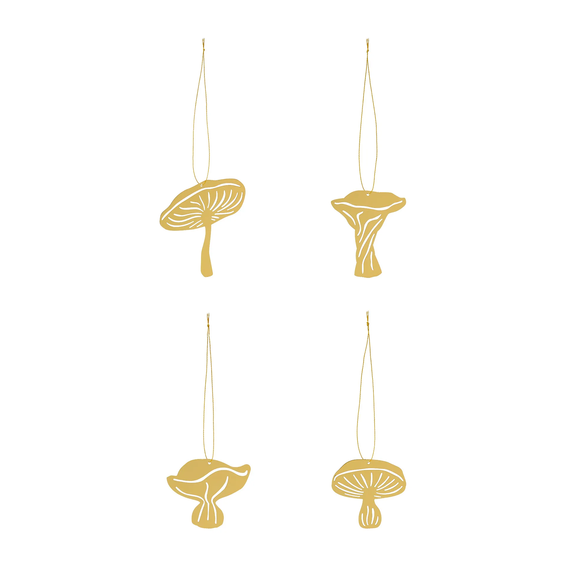 Fungi decoratiehanger 4-delig, Brass Cooee Design