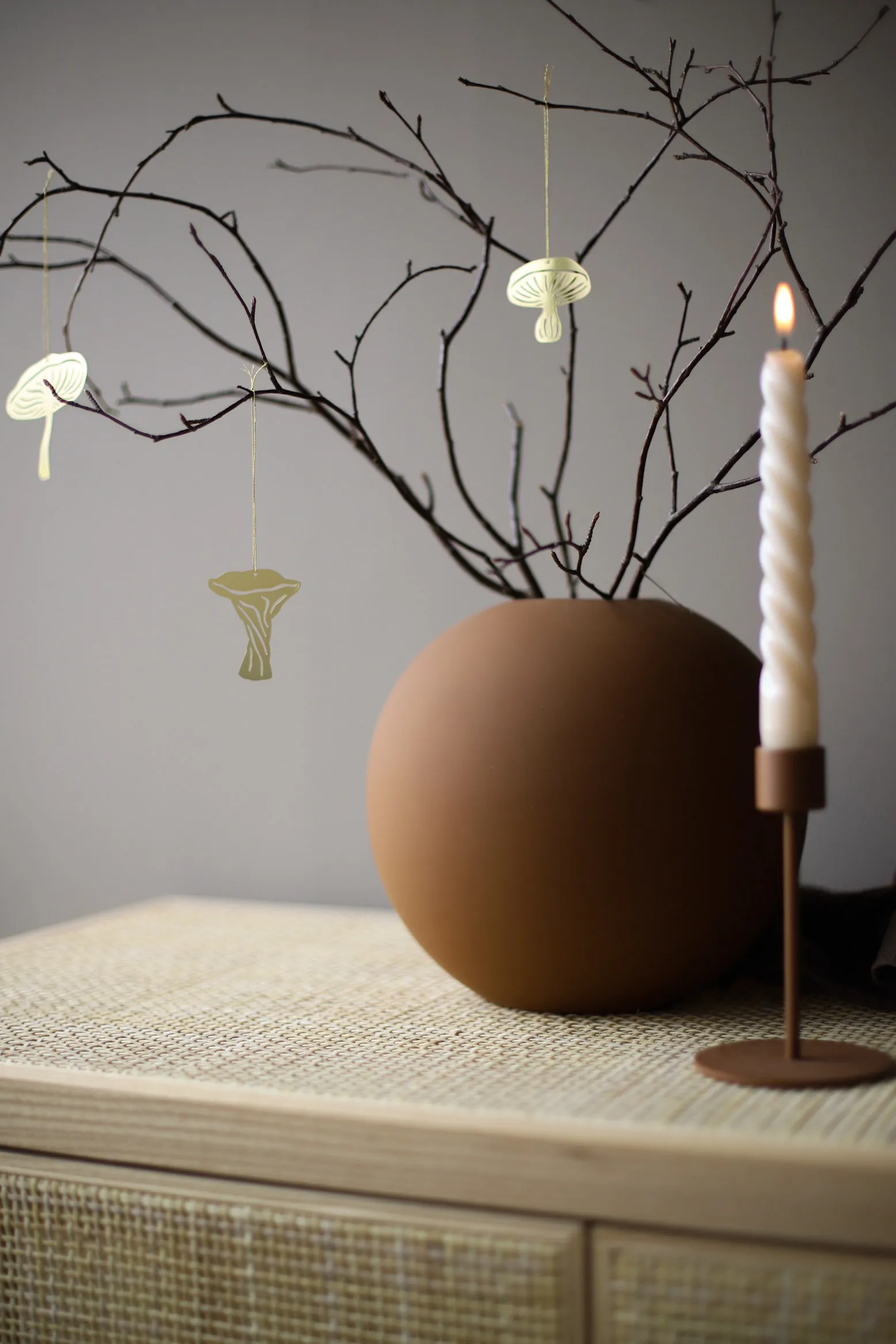 Fungi decoratiehanger 4-delig, Brass Cooee Design