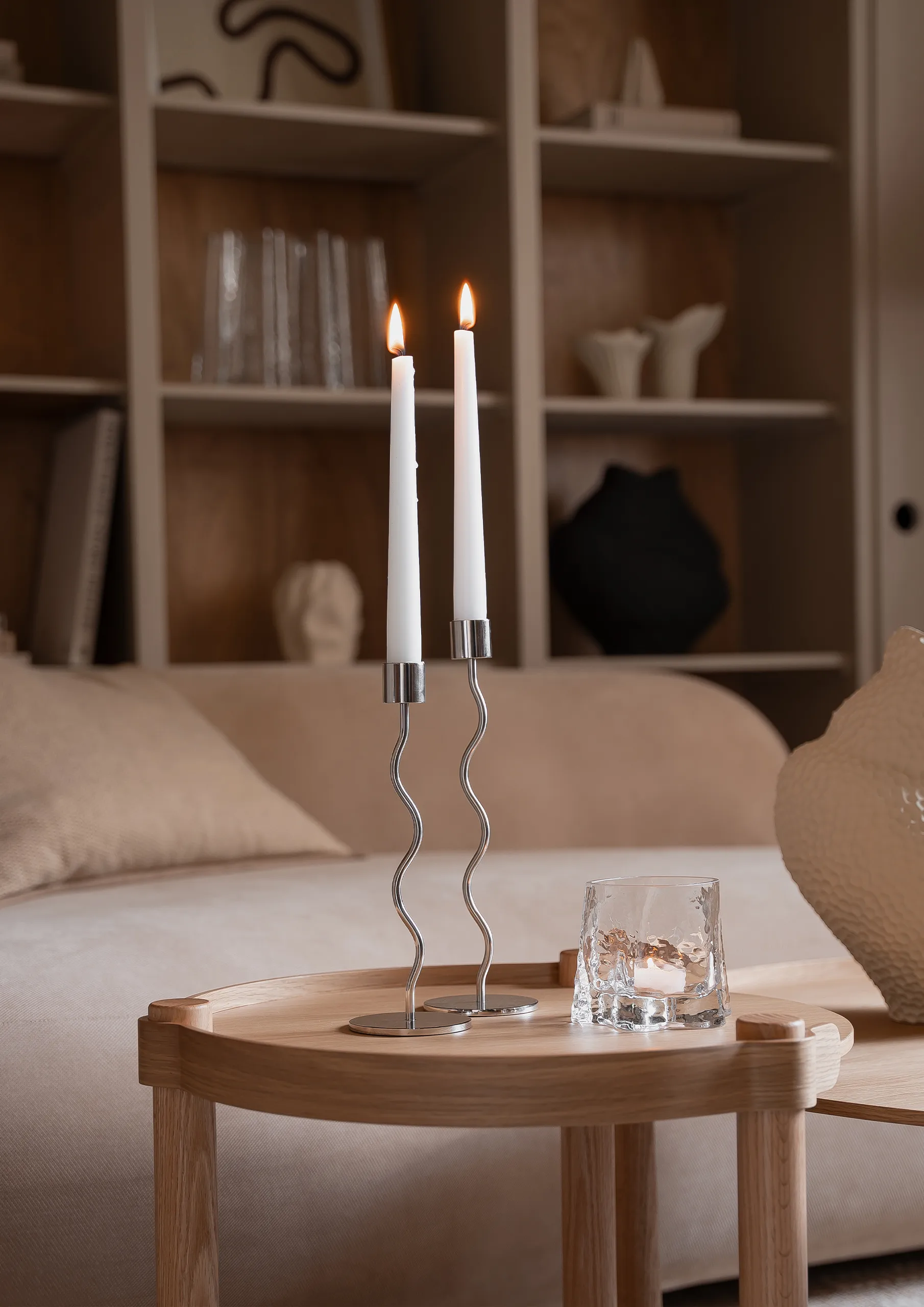 Grijze Kaarsenhouder Ø11 cm, Duidelijk Cooee Design