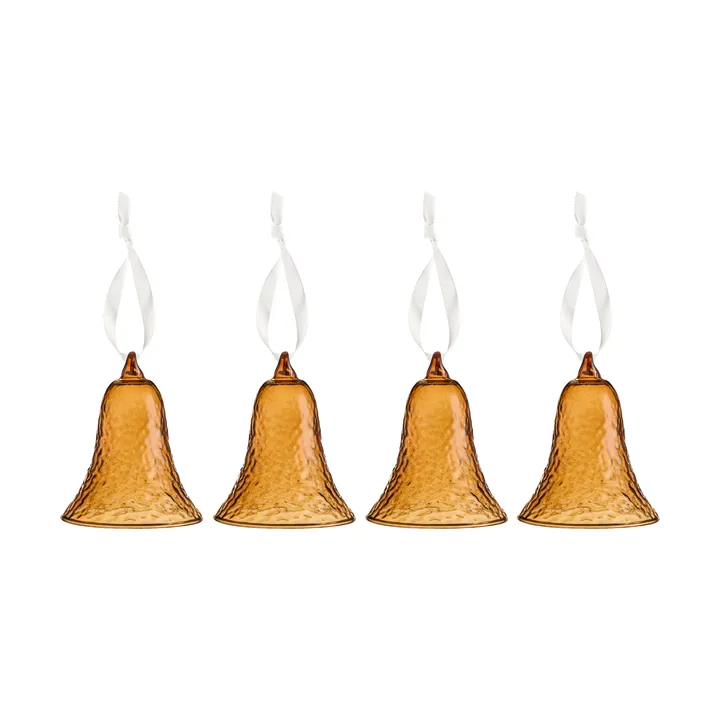 Gry bell klok 8 cm 4-pack - Cognac - Cooee Design