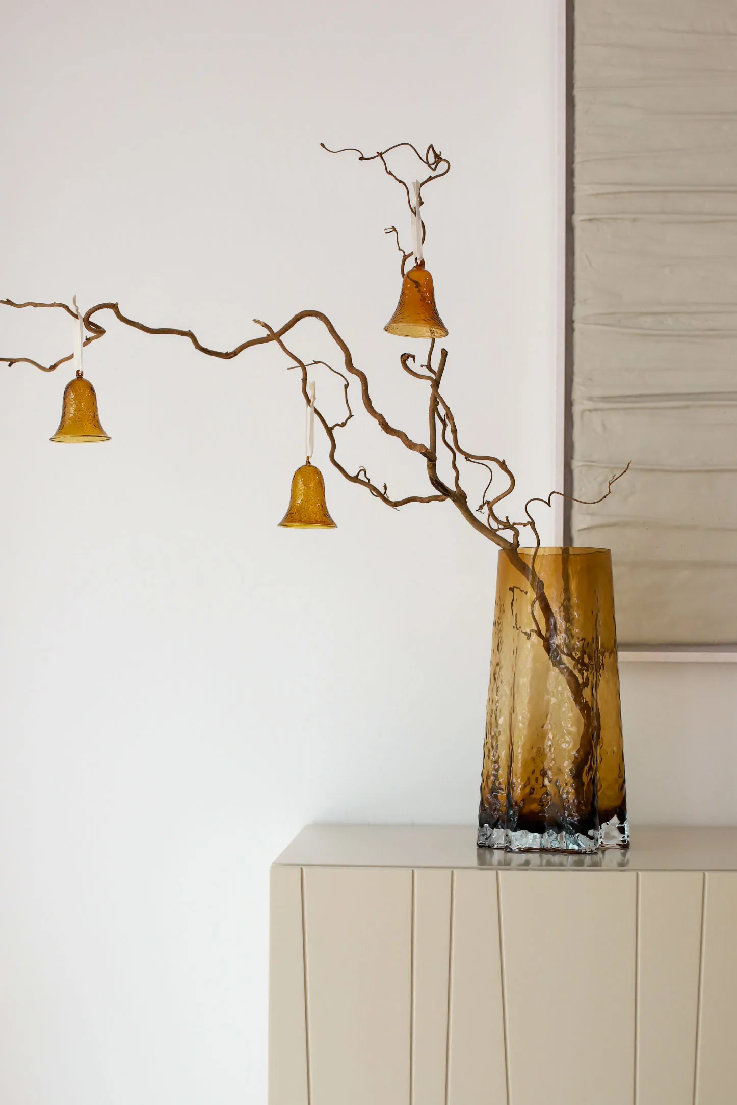 Gry bell klok 8 cm, Cognac Cooee Design