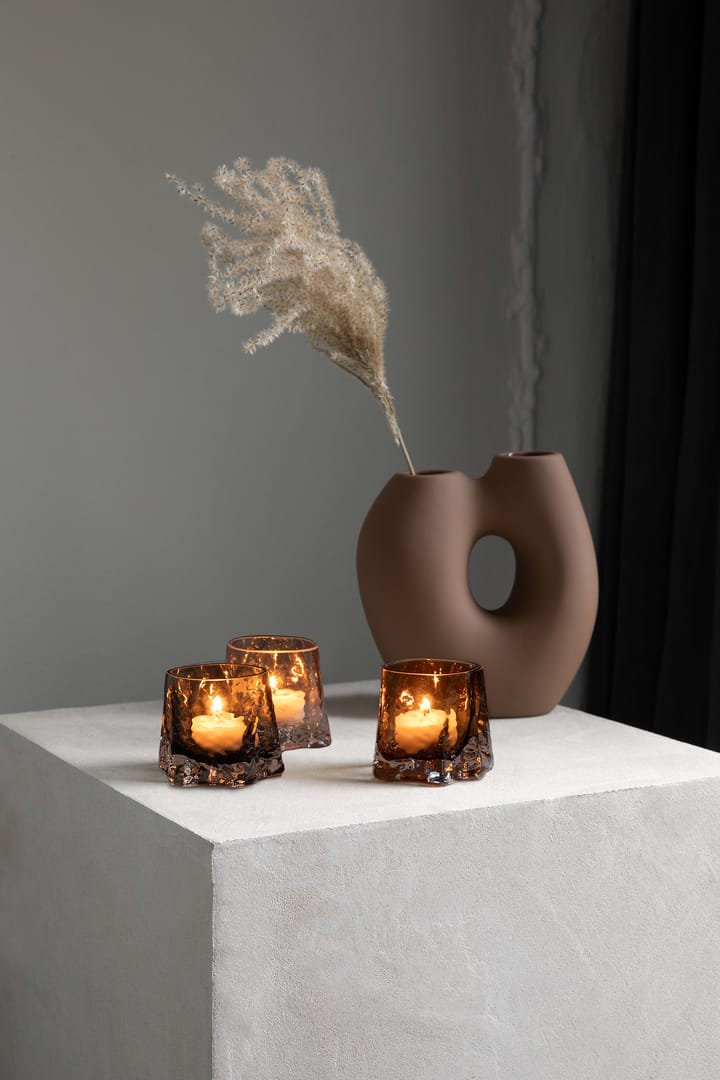 Gry waxinelichtjeshouder Ø8 cm, Cognac Cooee Design
