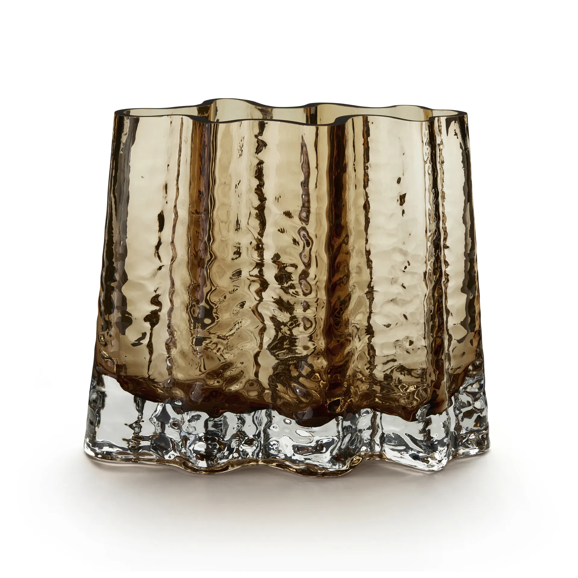Gry wide vaas 19 cm, Cognac Cooee Design