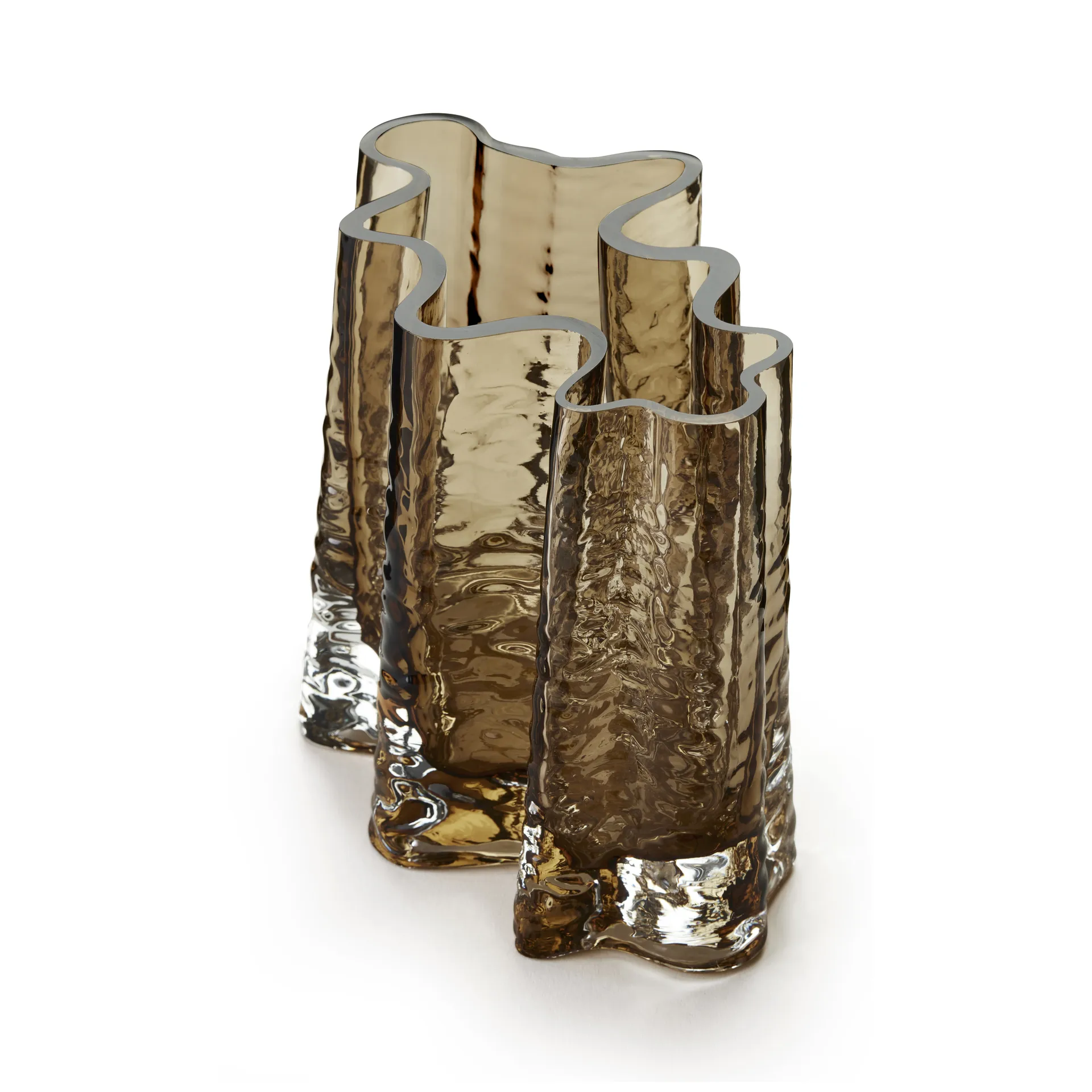 Gry wide vaas 19 cm, Cognac Cooee Design