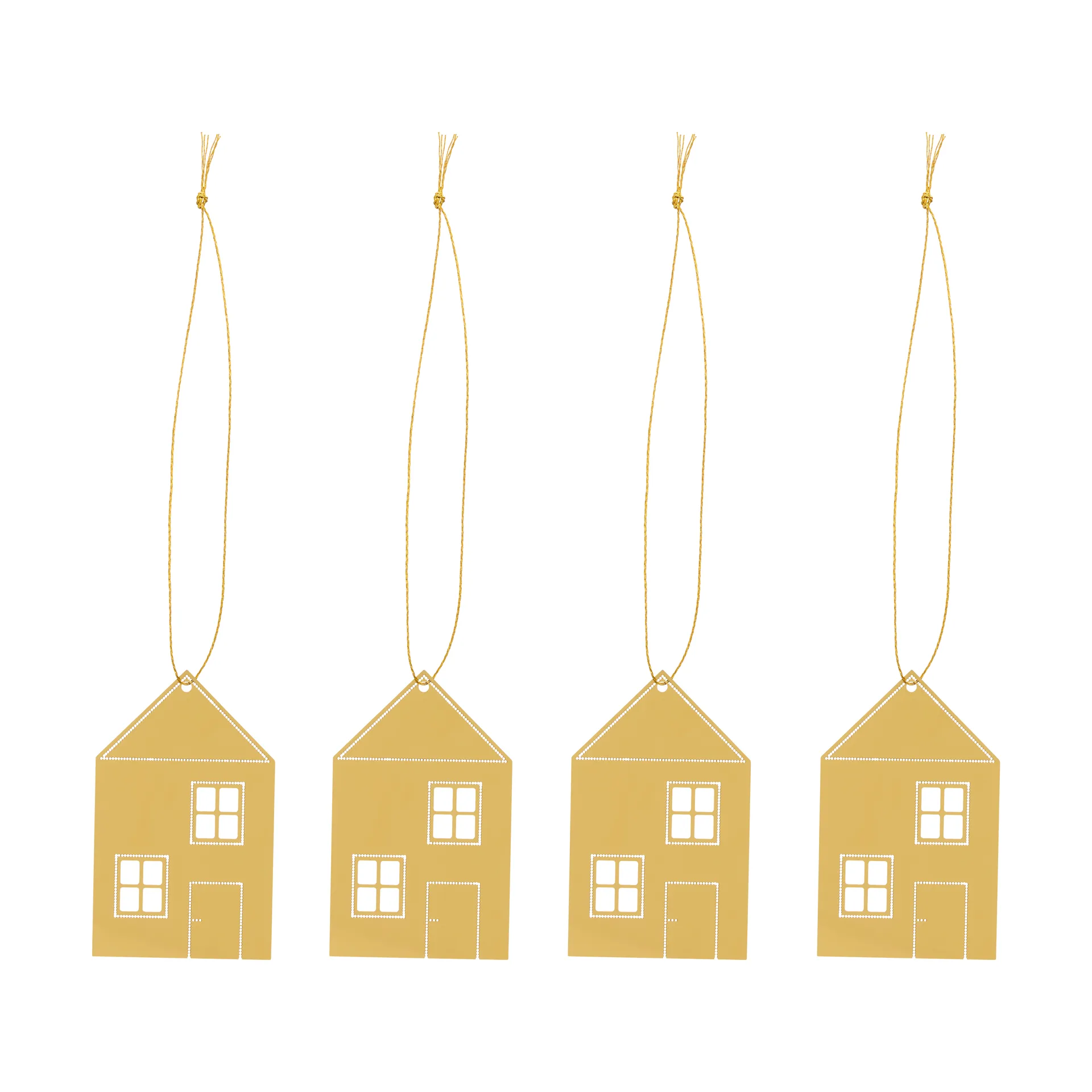Kerstdecoratie Town house 6 cm, Messing Cooee Design