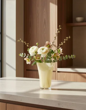 Liliané vaas 28 cm - Botergeel - Cooee Design