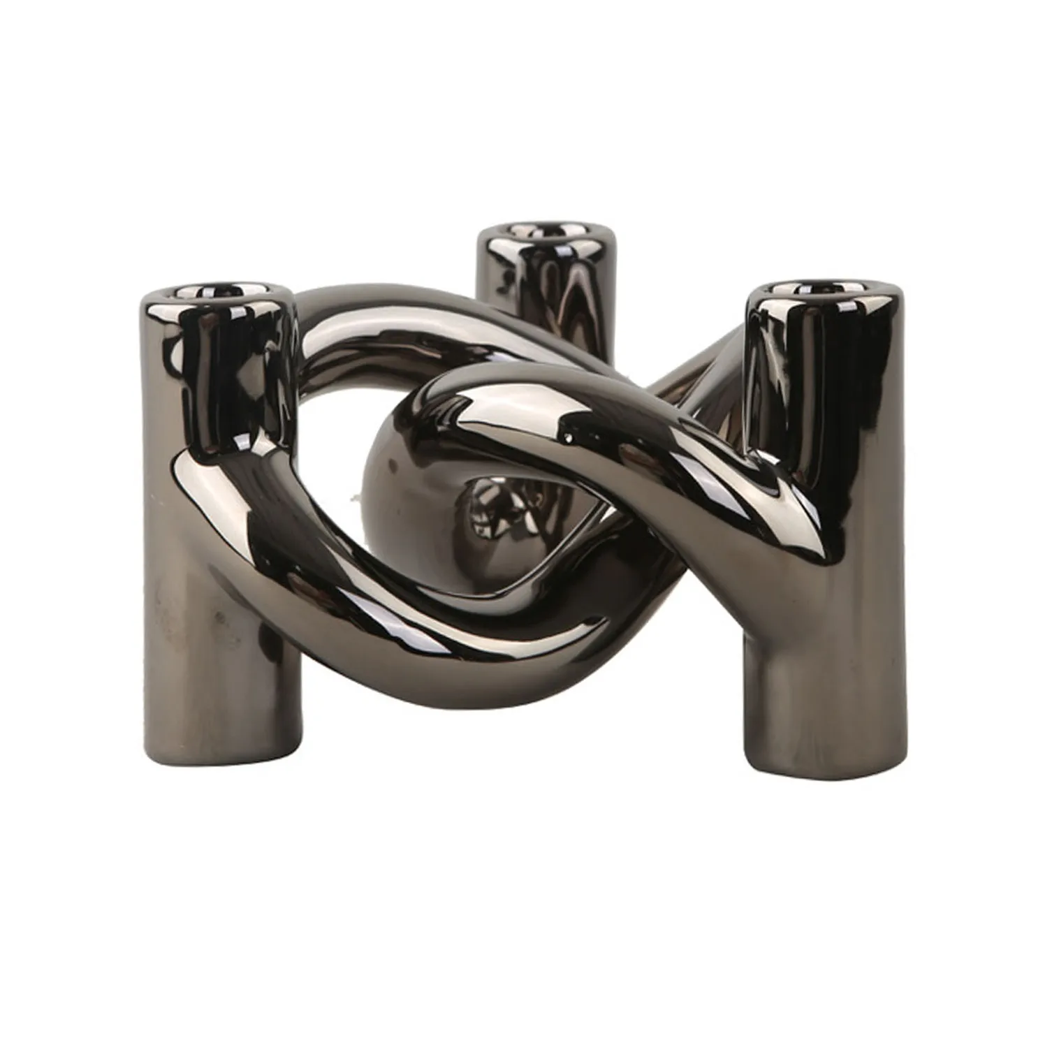 Lykke Three kandelaar, Dark Silver Cooee Design