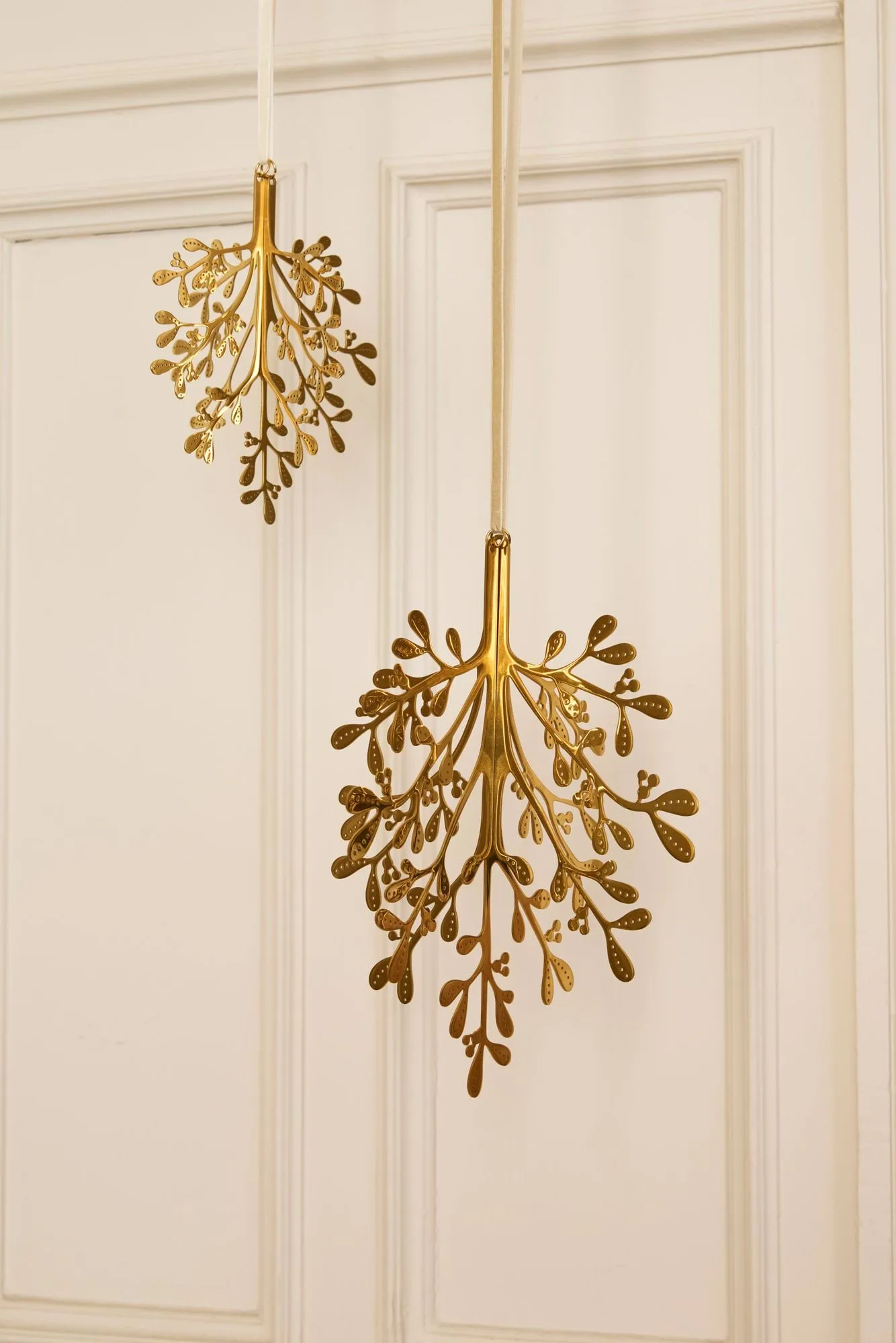 Mistletoe kersthanger 2-pack, Messing 20 cm Cooee Design