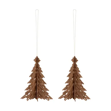 Paper Pinetree decoratiehanger 2-pack - Coffee - Cooee Design