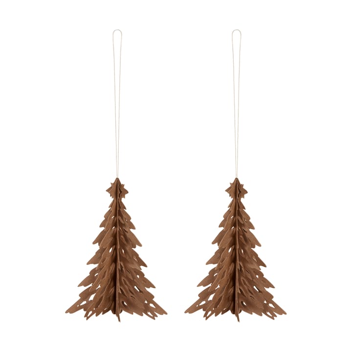 Paper Pinetree decoratiehanger 2-pack - Coffee - Cooee Design