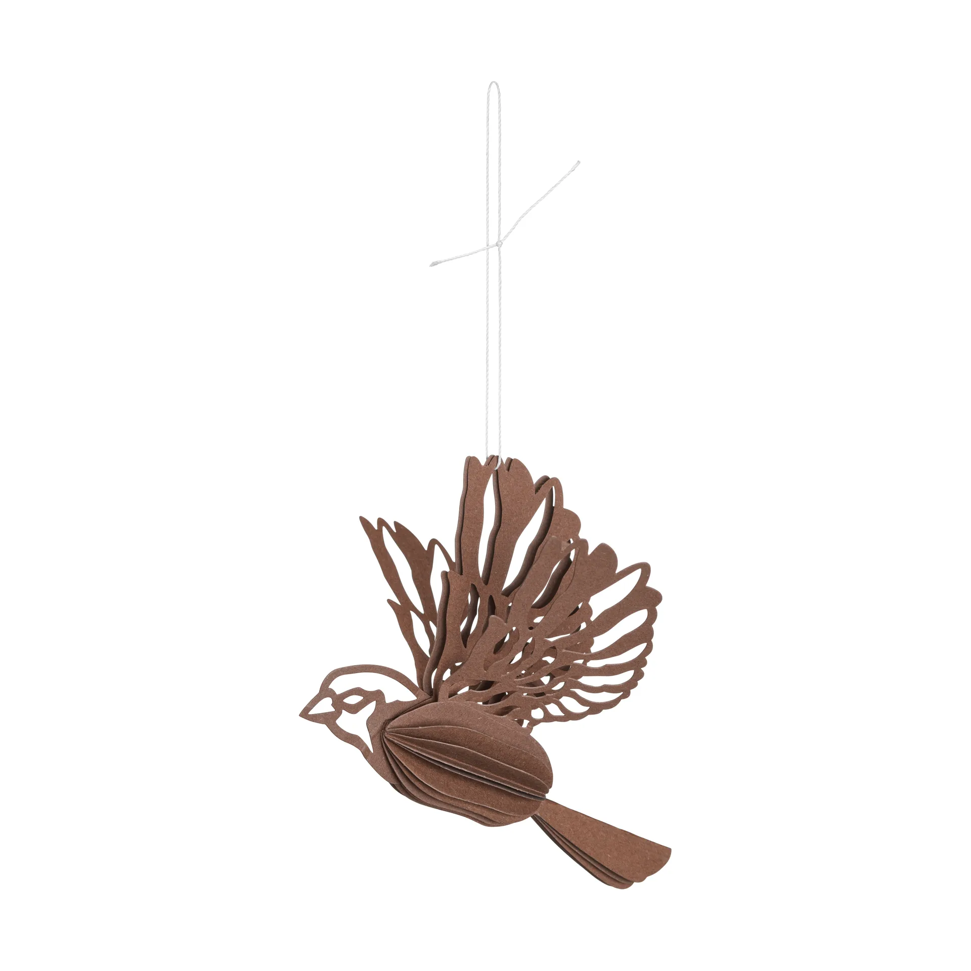 Papieren vogel decoratiehanger 2-pack, Koffie Cooee Design