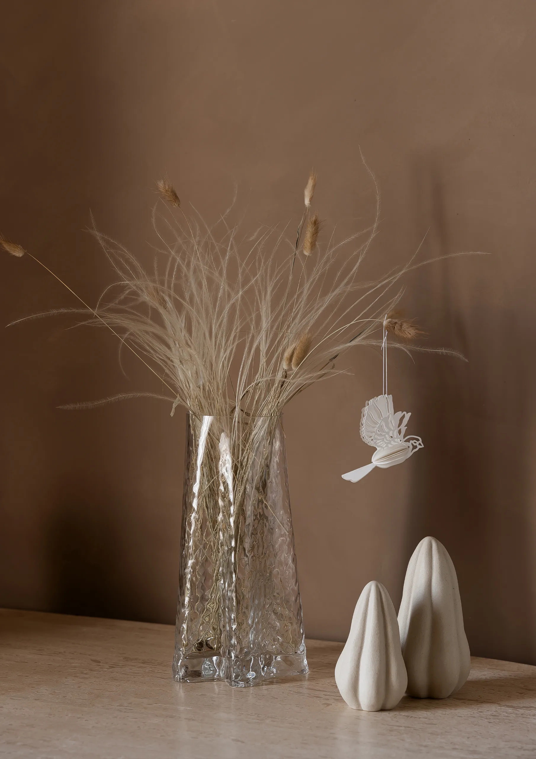 Papieren vogel decoratiehanger 2-pack, Natuurlijk Cooee Design