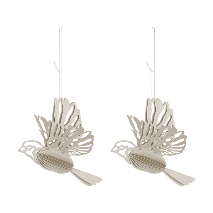 Papieren vogel decoratiehanger 2-pack - Zand - Cooee Design