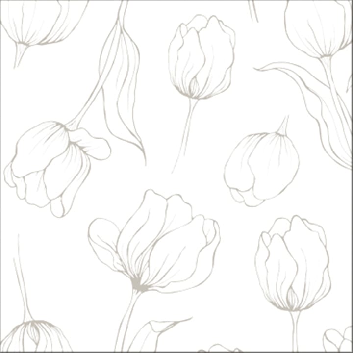 Tulipa servetten 16x16 cm - White - Cooee Design