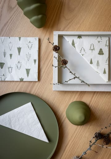Woods servet 33x33 cm 20-pack - Shell-olive - Cooee Design