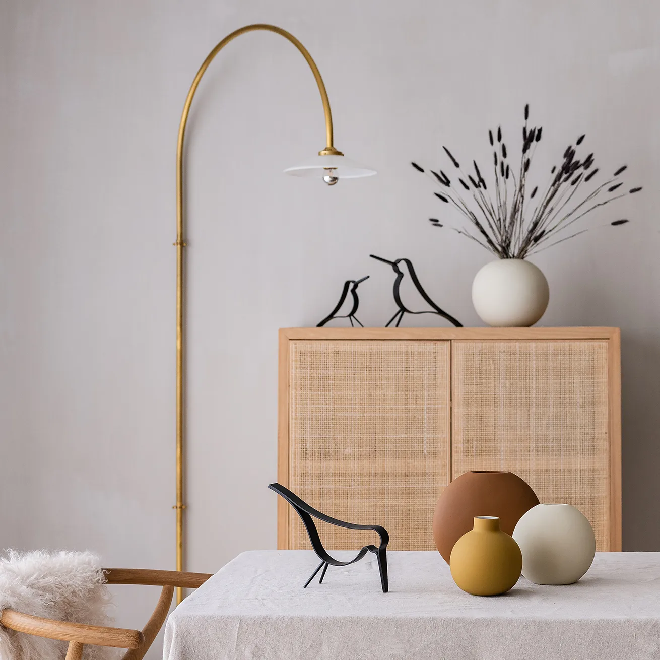 Woody Bird groot, Zwart gebeitst eikenhout Cooee Design
