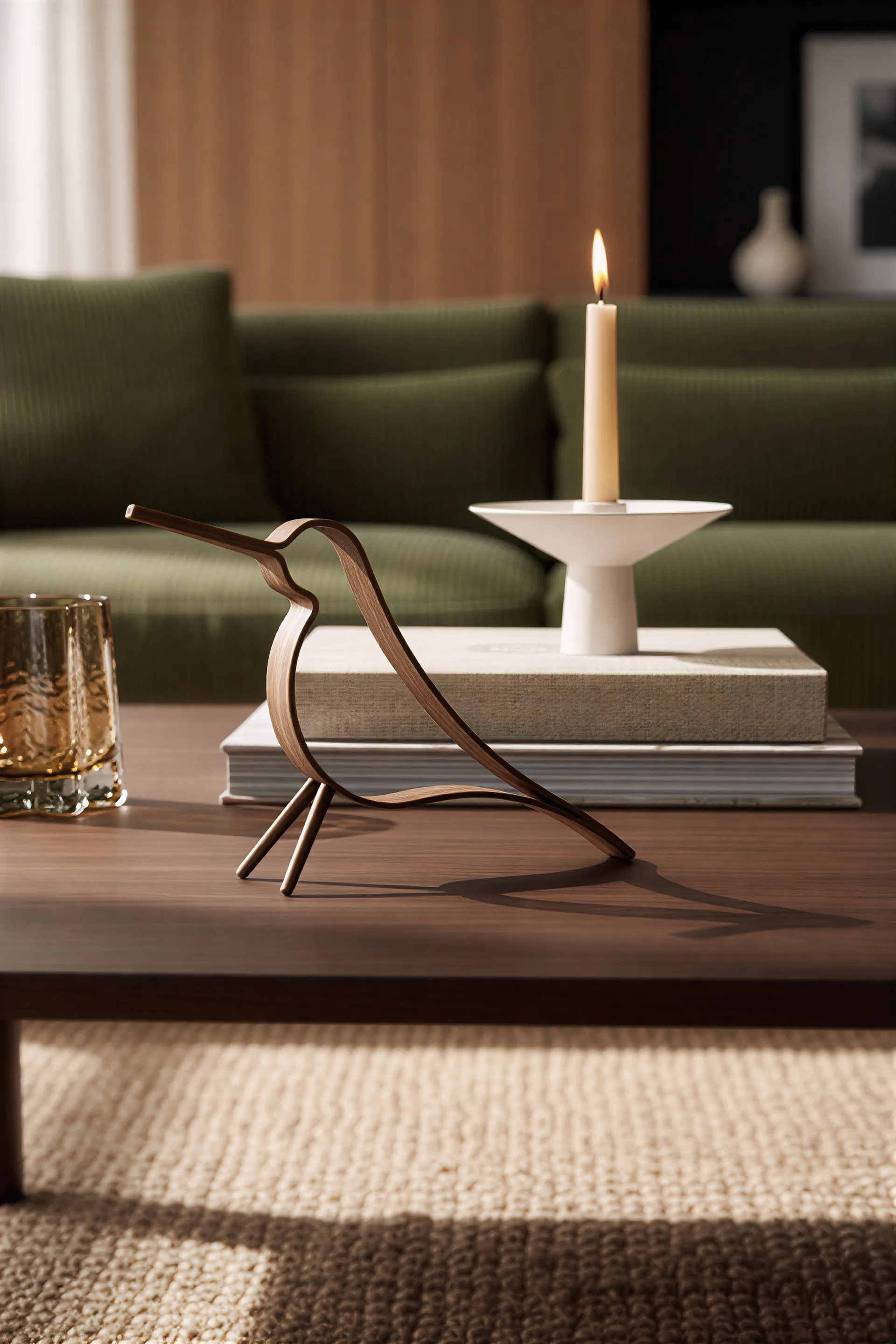 Woody Bird medium, Donkergebeitst eiken Cooee Design
