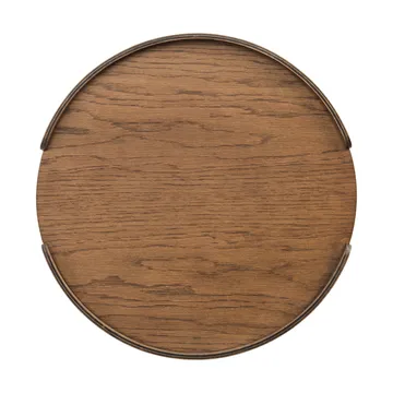 Woody dienblad - Donkergebeitst eiken, Ø35 cm - Cooee Design