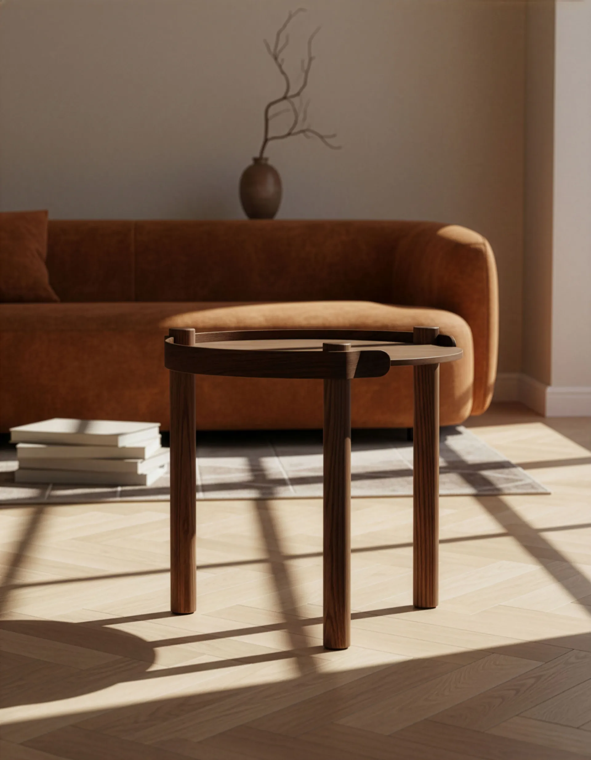 Woody tafel Ø45 cm, Donkergebeitst eiken Cooee Design