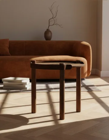 Woody tafel Ø45 cm - Donkergebeitst eiken - Cooee Design