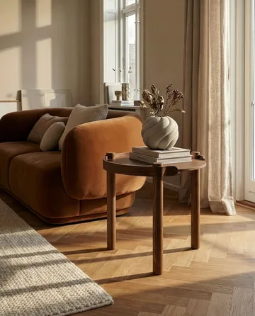 Woody tafel Ø45 cm - Donkergebeitst eiken - Cooee Design