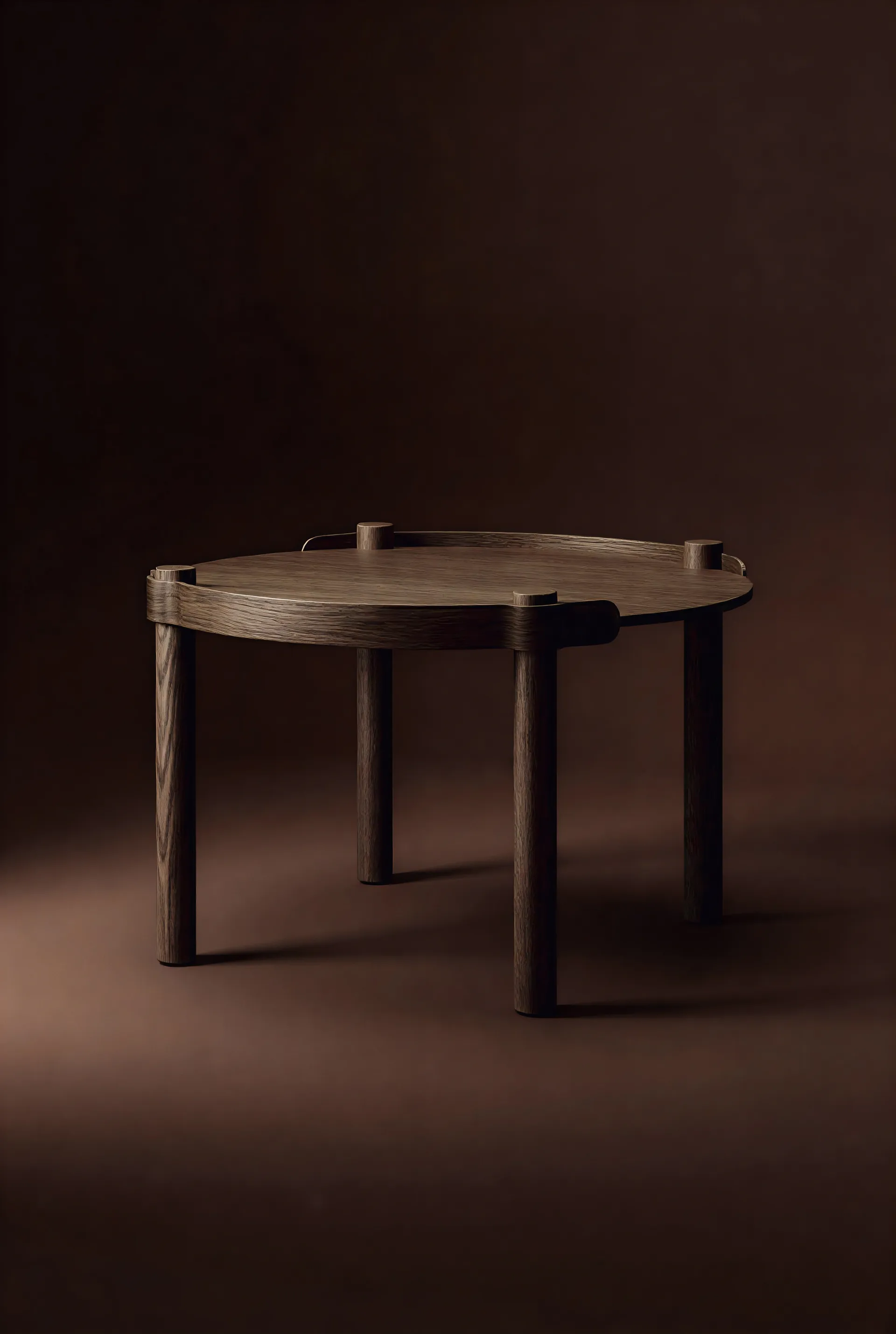 Woody tafel Ø80 cm, Donkergebeitst eiken Cooee Design