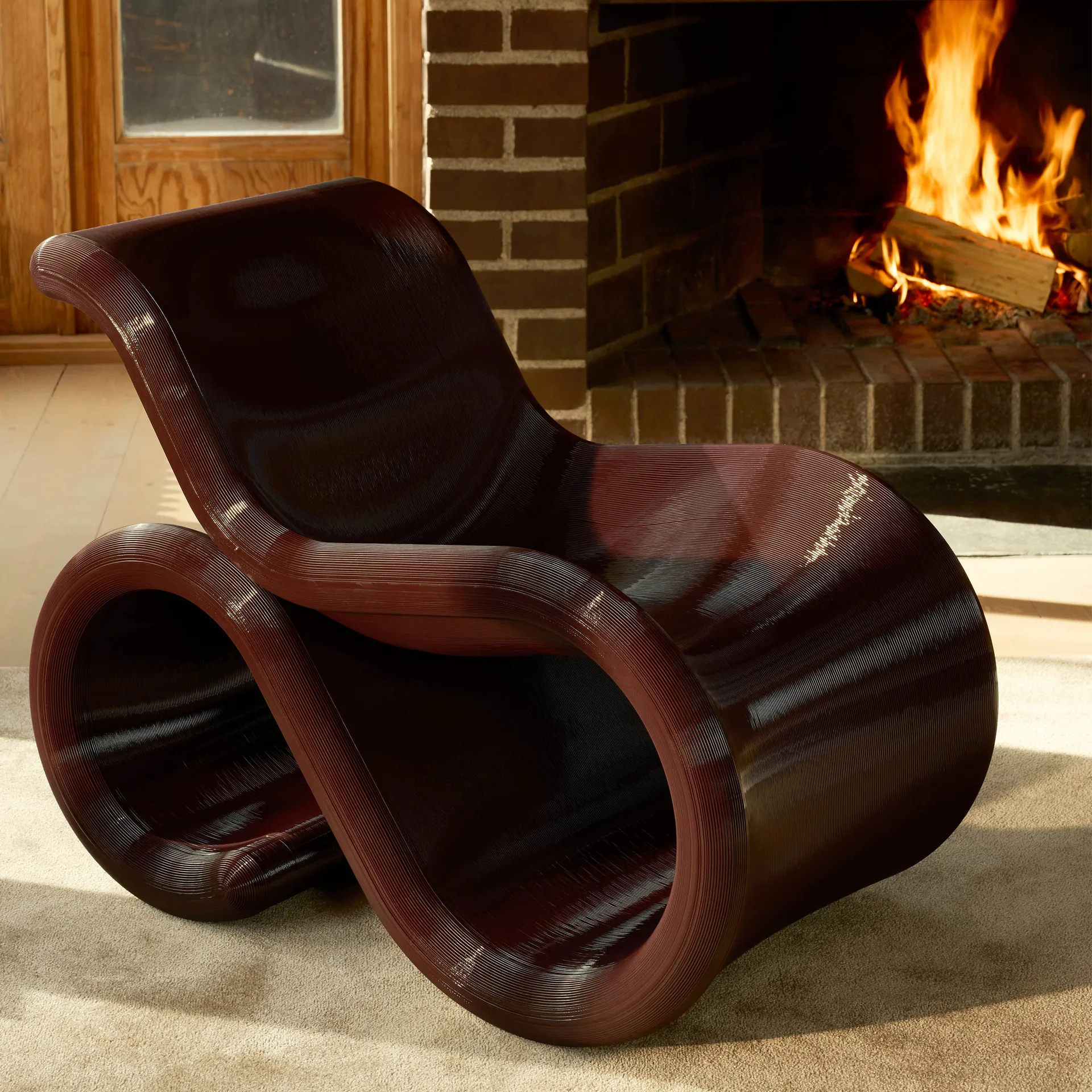 Éclair chair loungestoel, Cherry Crème Atelier