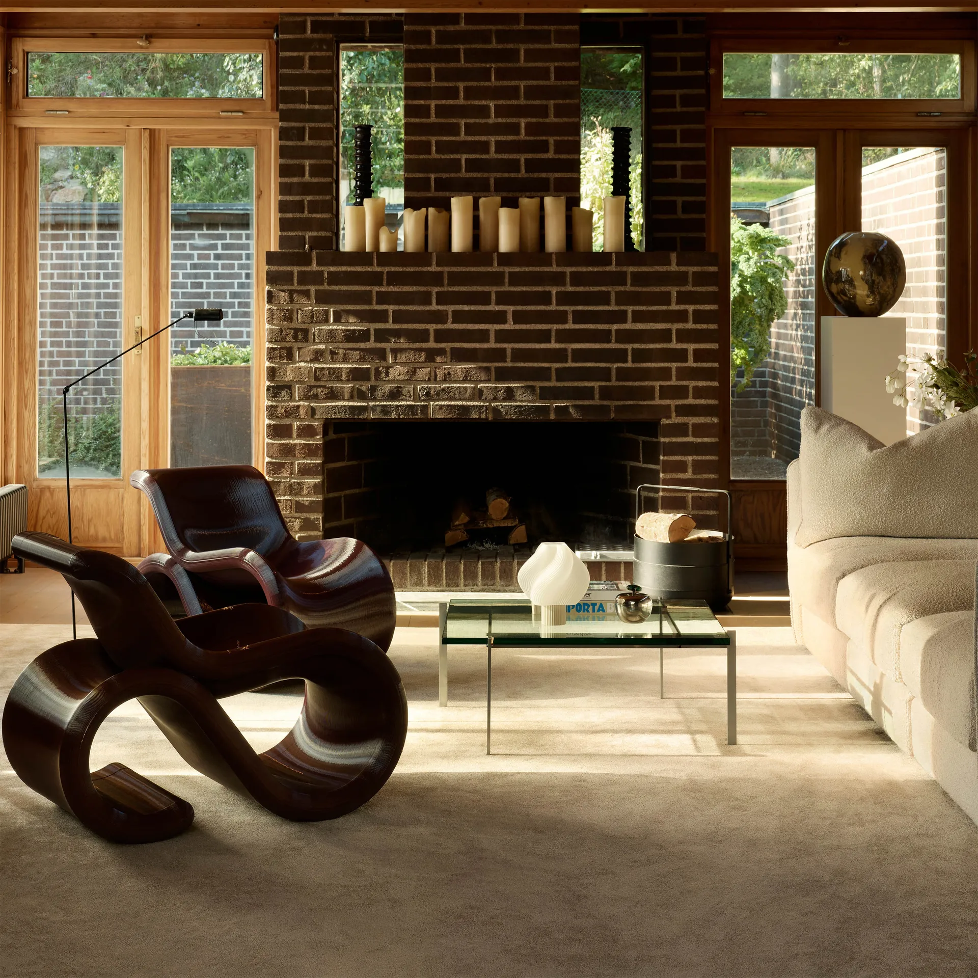 Éclair chair loungestoel, Cherry Crème Atelier