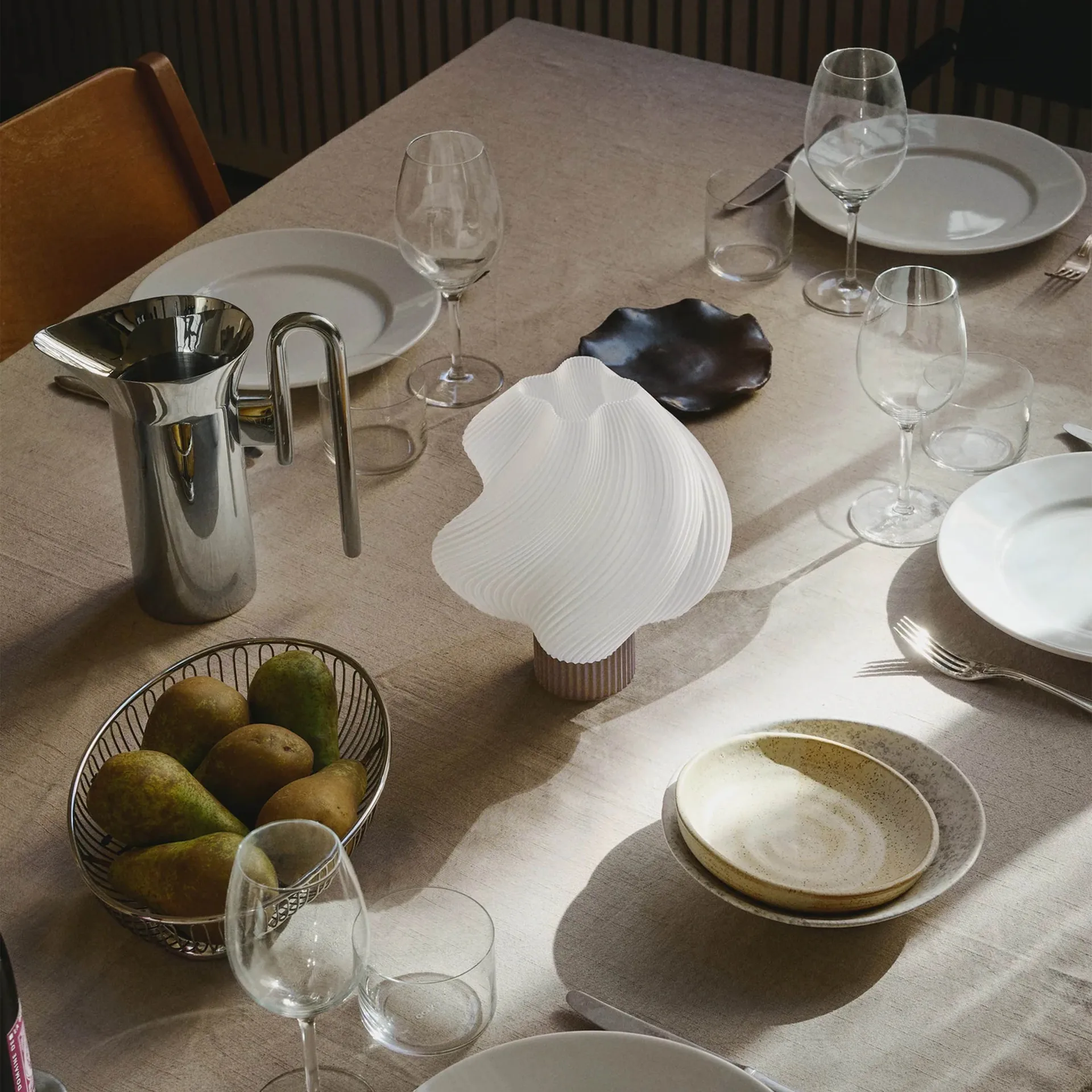 Soft Serve draagbare tafellamp, Mocha, 23 cm Crème Atelier