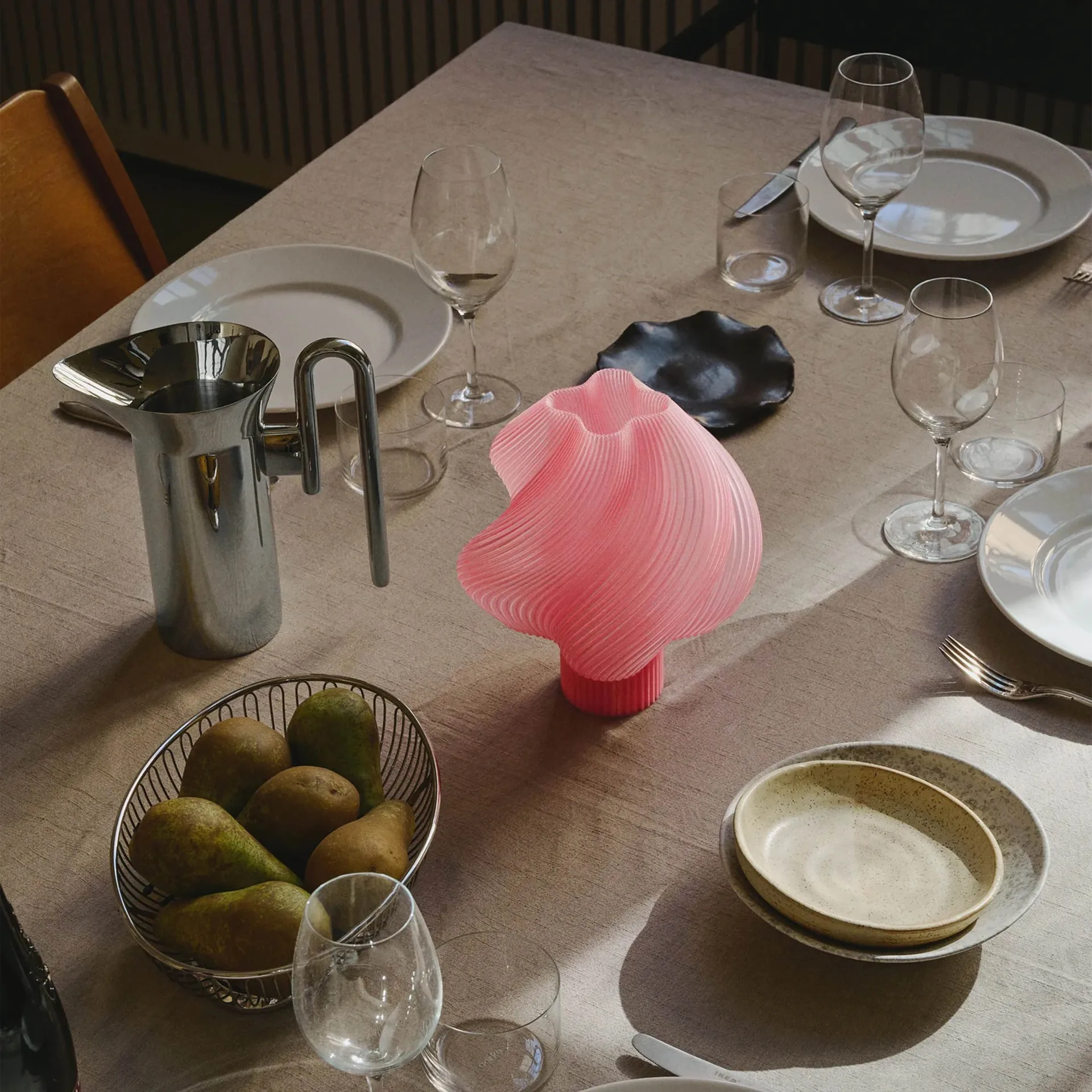 Soft Serve draagbare tafellamp, Peach sorbet, 23 cm Crème Atelier