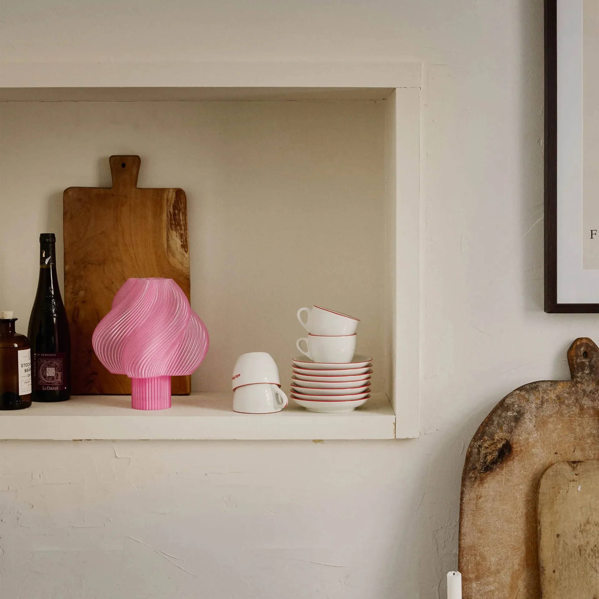 Soft Serve draagbare tafellamp, Rose sorbet, 23 cm Crème Atelier