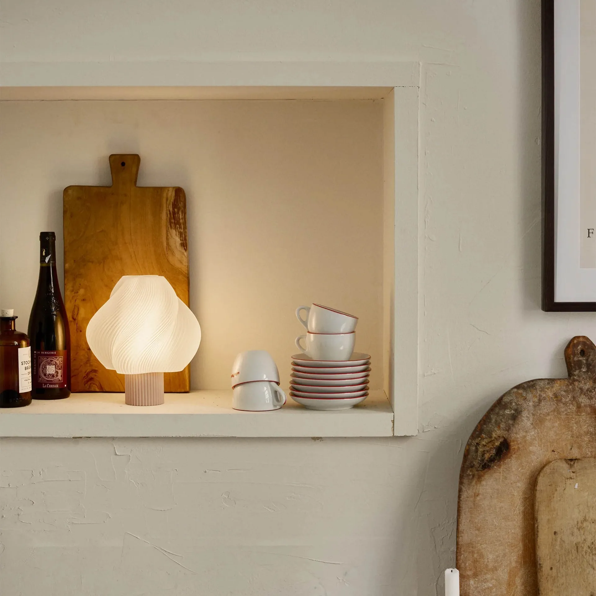 Soft Serve draagbare tafellamp, Wild strawberry, 23 cm Crème Atelier