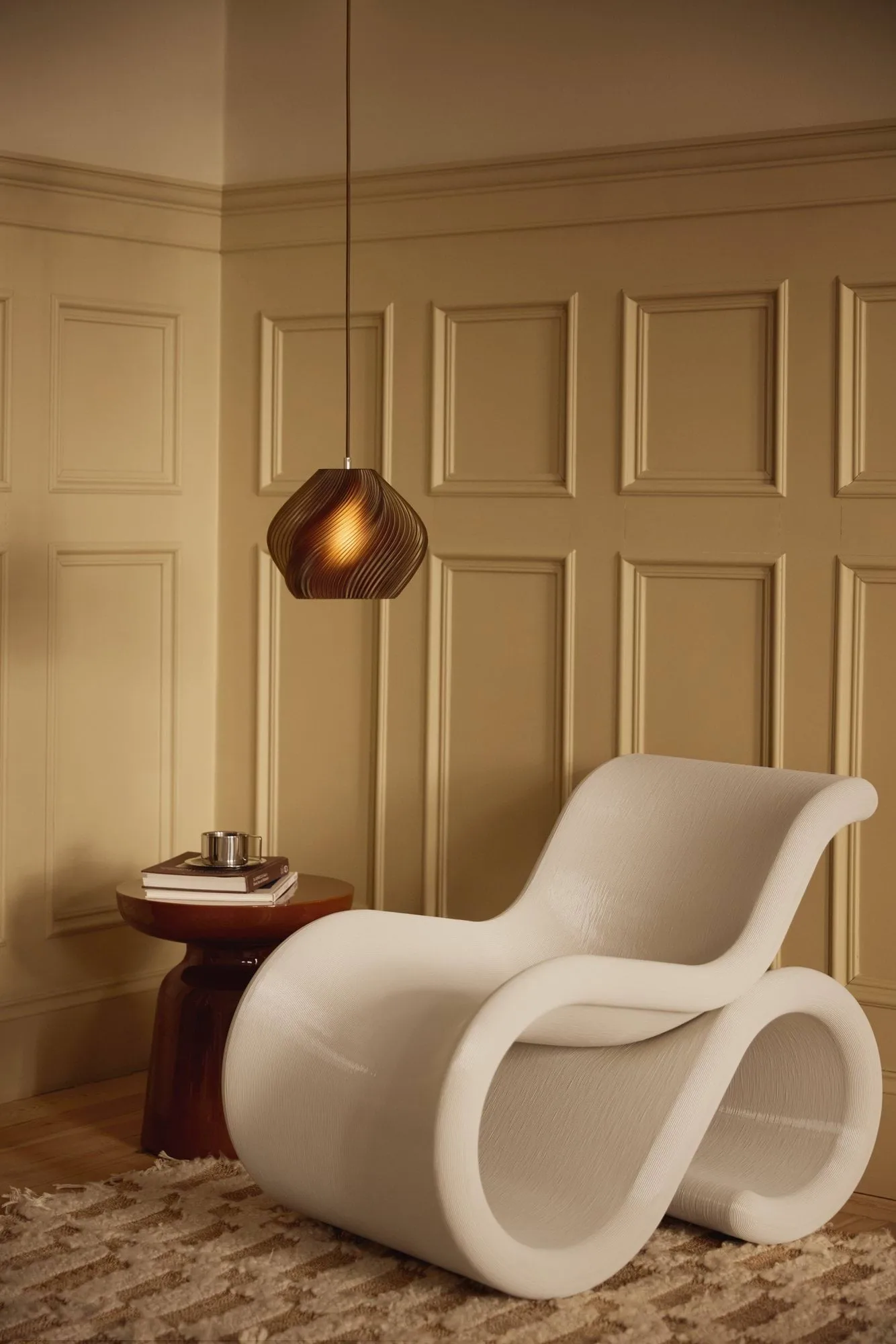 Soft Serve hanglamp, Caramel-chroom, 01, 20 cm Crème Atelier