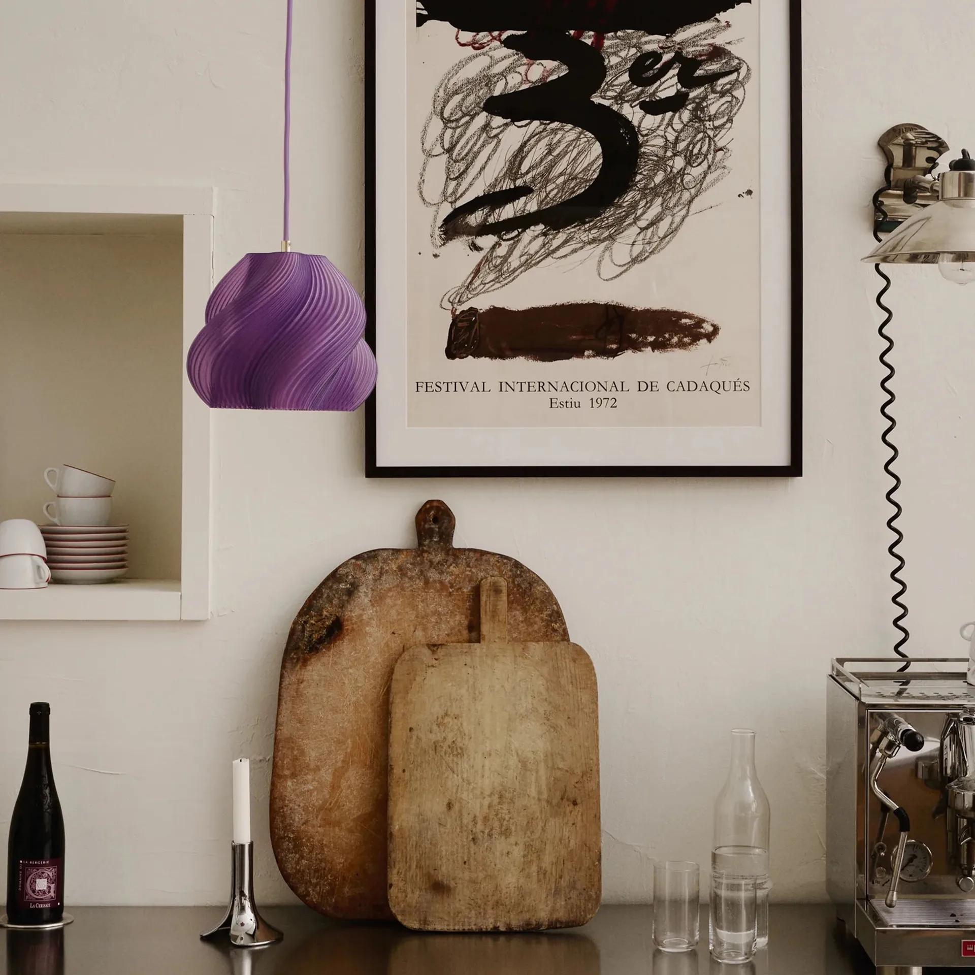 Soft Serve hanglamp, Lavender sorbet-brass, 01, 20 cm Crème Atelier