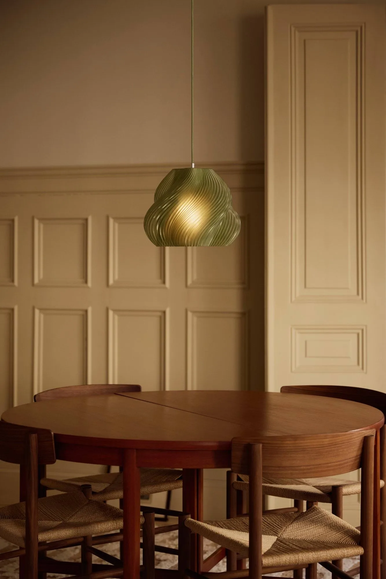 Soft Serve hanglamp, Olive-chroom, 02, 25 cm Crème Atelier