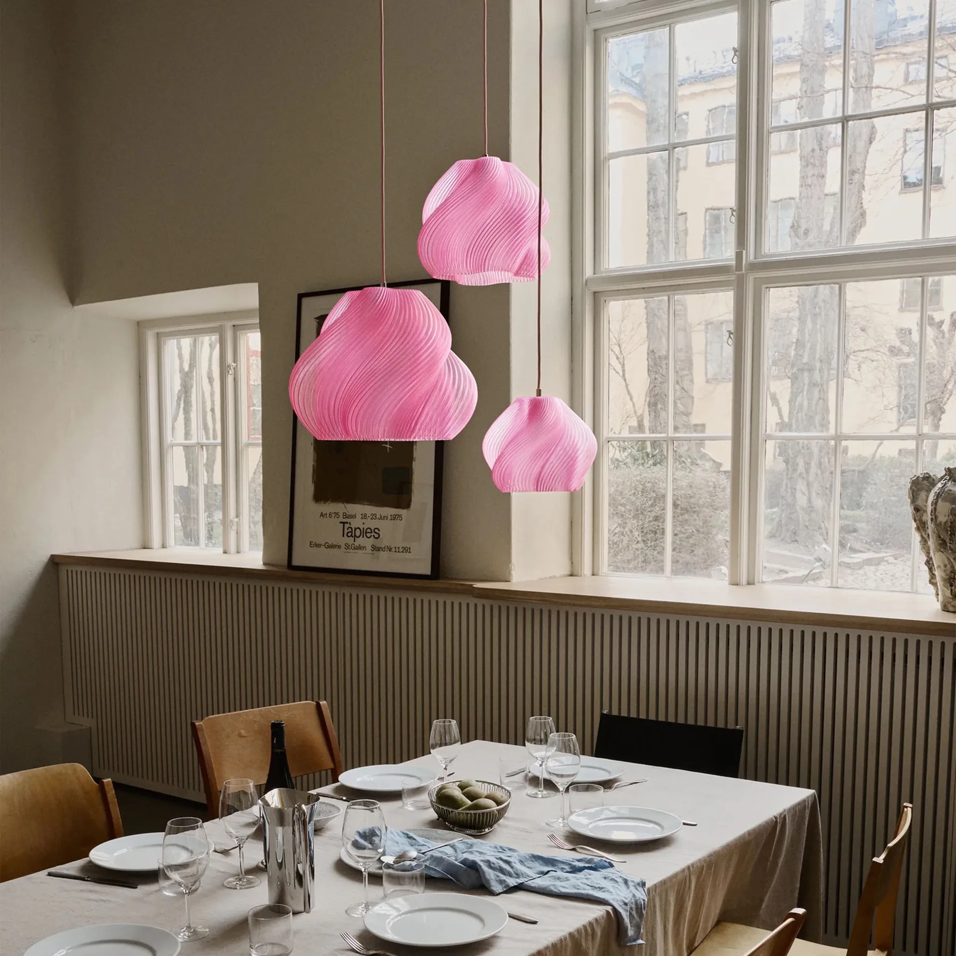Soft Serve hanglamp, Rose sorbet-chrome, 02, 25 cm Crème Atelier