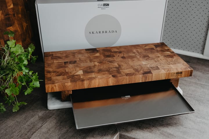 Culimat snijplank 50x25 cm, Eikenhout-roestvrij stalen plaat Culimat