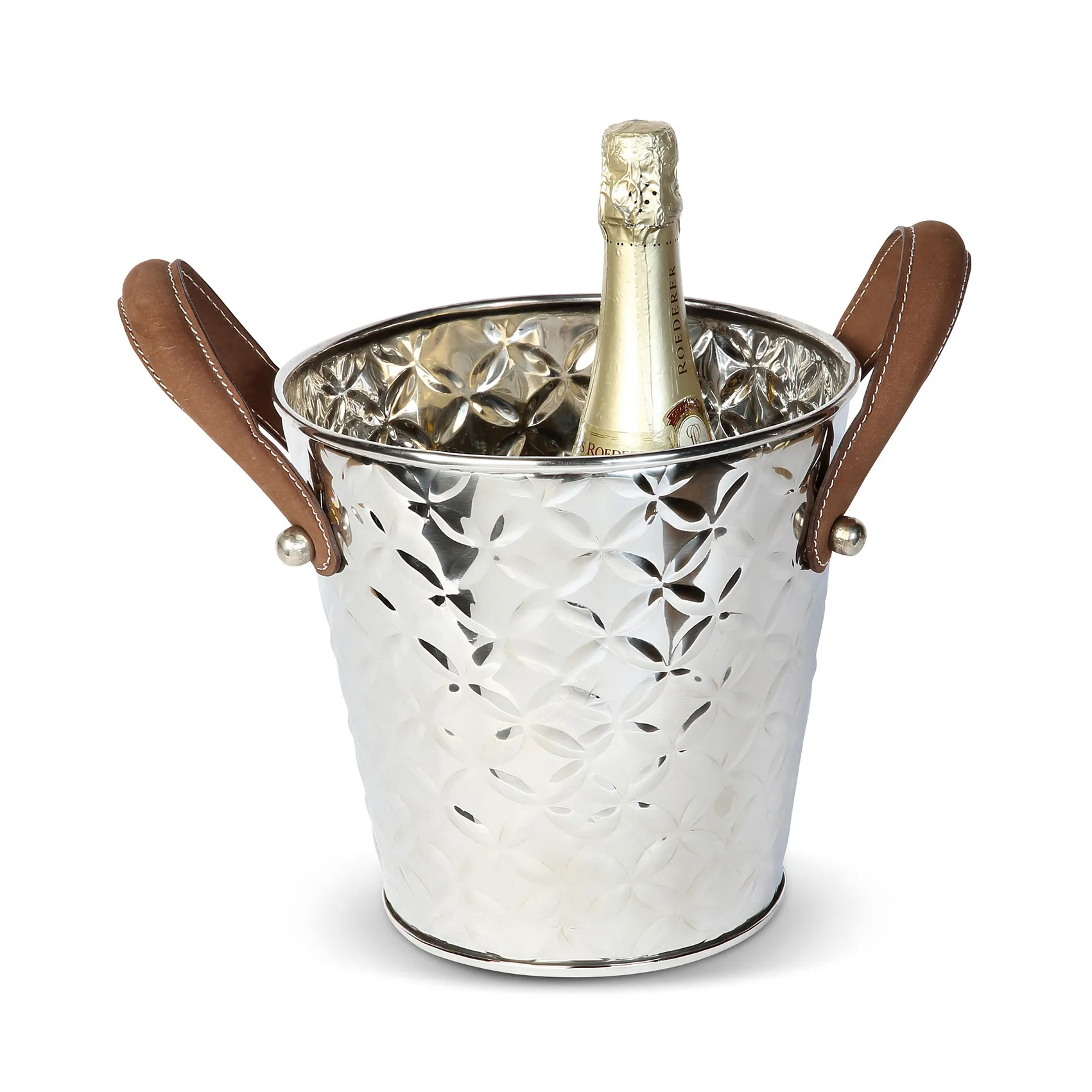 French Fleur wijnkoeler met leren handvat, Roestvrij staal Culinary Concepts
