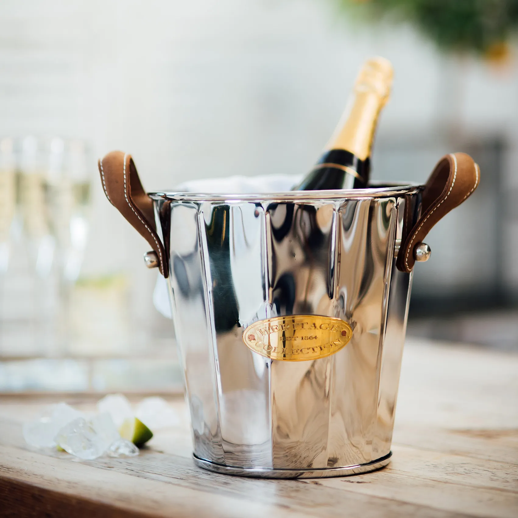 Heritage wijnkoeler met leren handvat, 23 cm Culinary Concepts