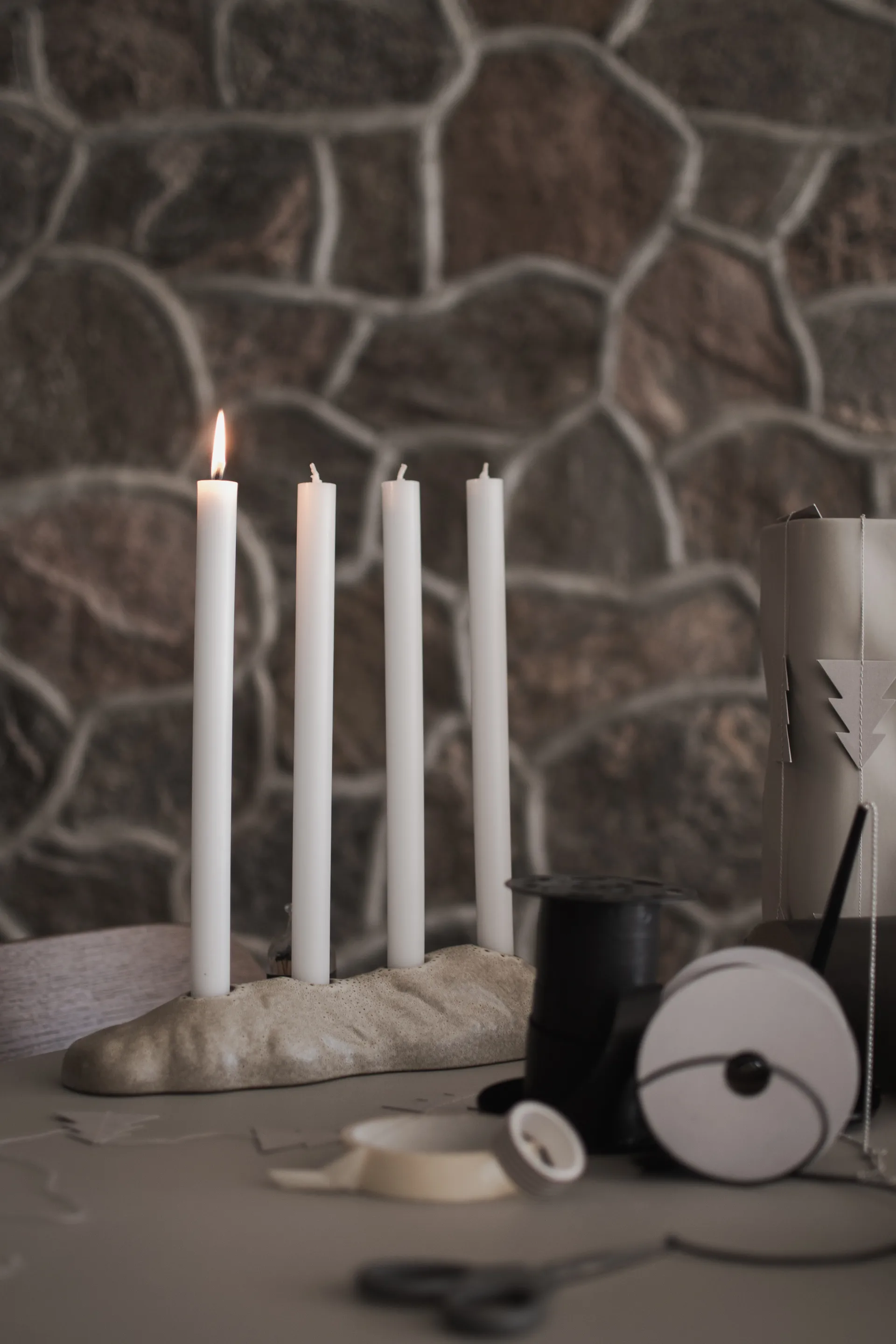 Base adventskandelaar, Beige DBKD