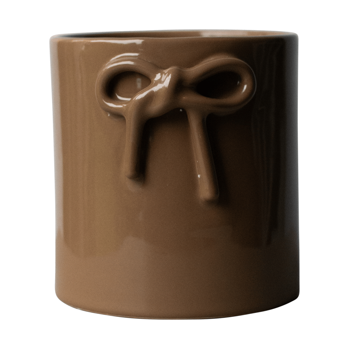 DBKD Bow pot o14 cm Shiny nougat | Scandinavisch Interieur | Bloempotten | Bruin
