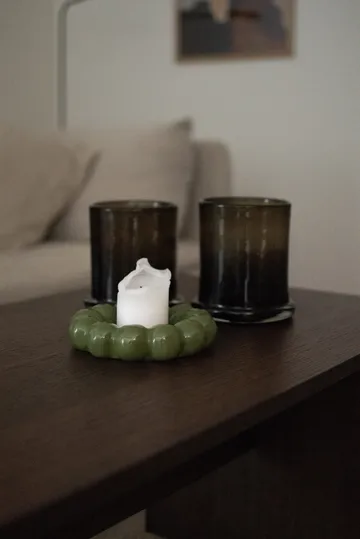 Bright kaarsenhouder Ø17 cm - Glanzend groen - DBKD