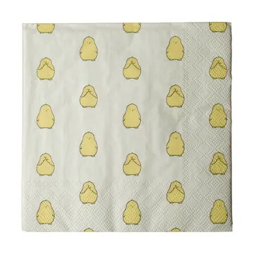 Chubby chicken papieren servet 20-pack - Yellow, 33x33 cm - DBKD