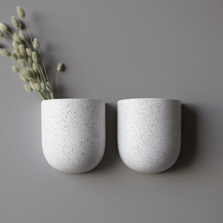 Cut wandbloempot white dot, Large DBKD