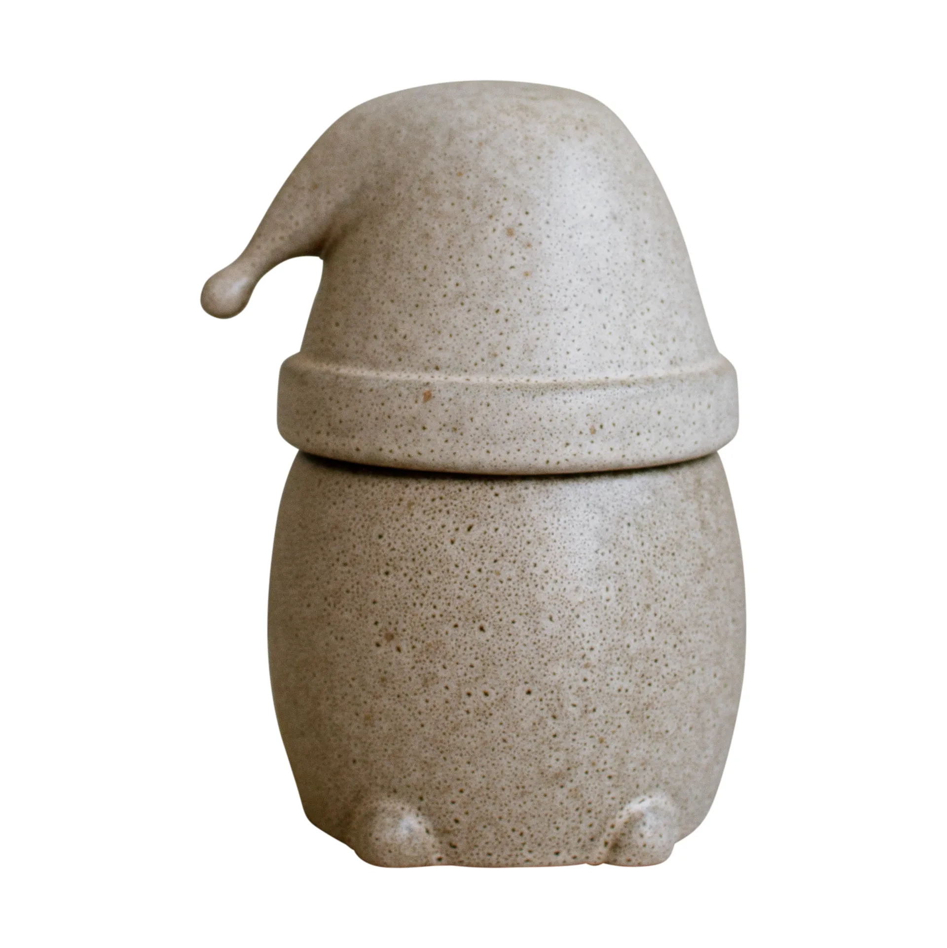 Eating Santa kom met deksel groot, Beige DBKD