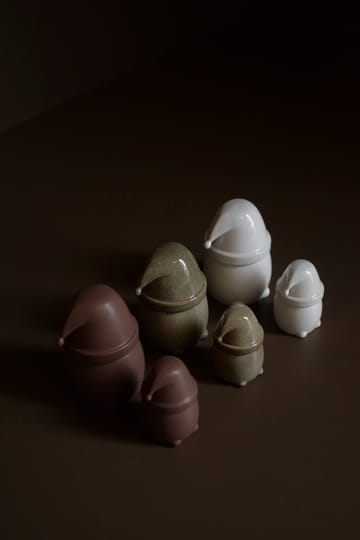 Eating Santa kom met deksel groot - Maroon - DBKD