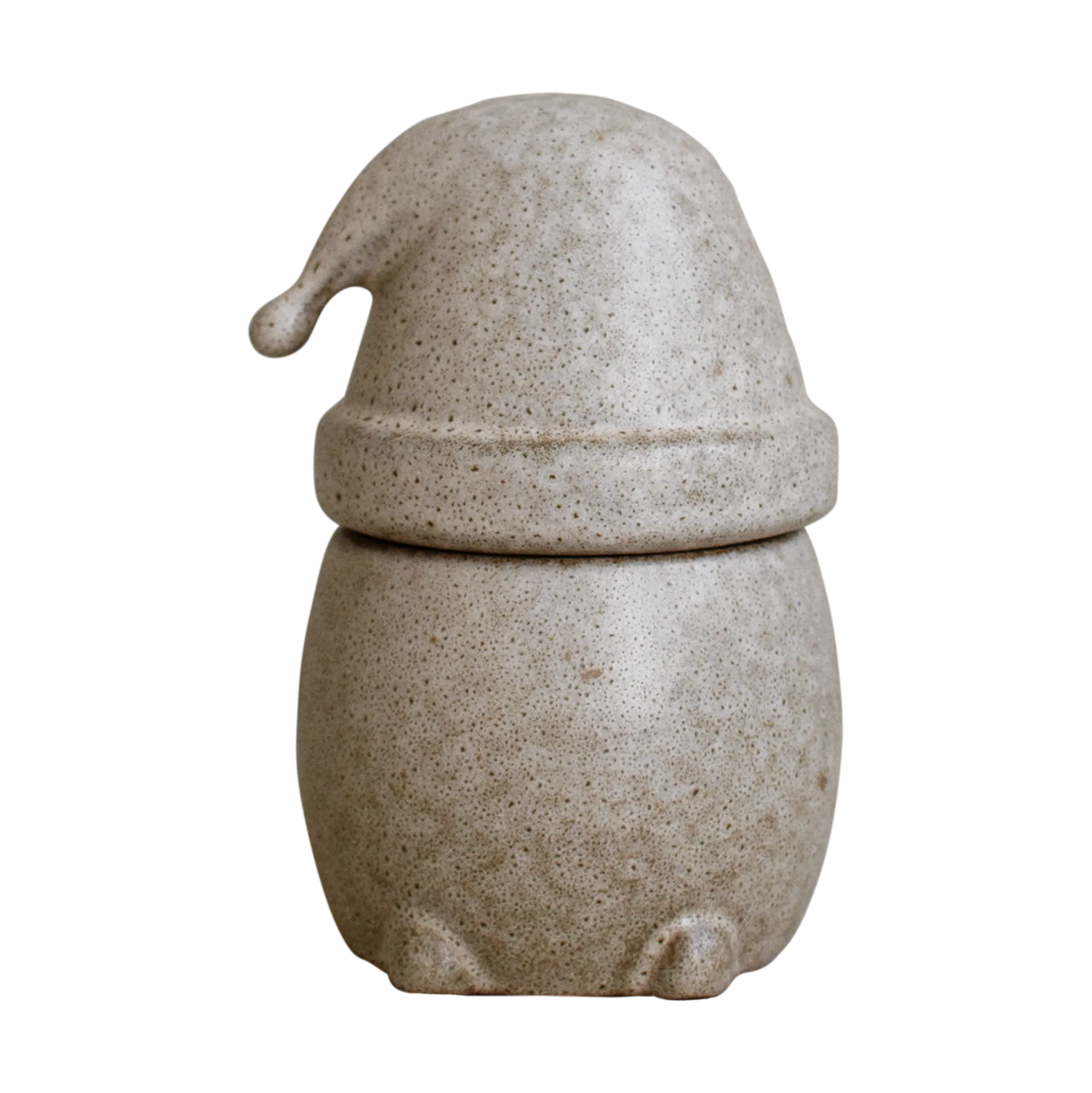 Eating Santa kom met deksel klein, Beige DBKD