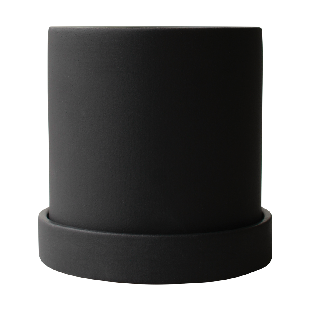 DBKD Grow pot o10 cm met schotel Sandy black | Scandinavisch Interieur | Bloempotten | Zwart