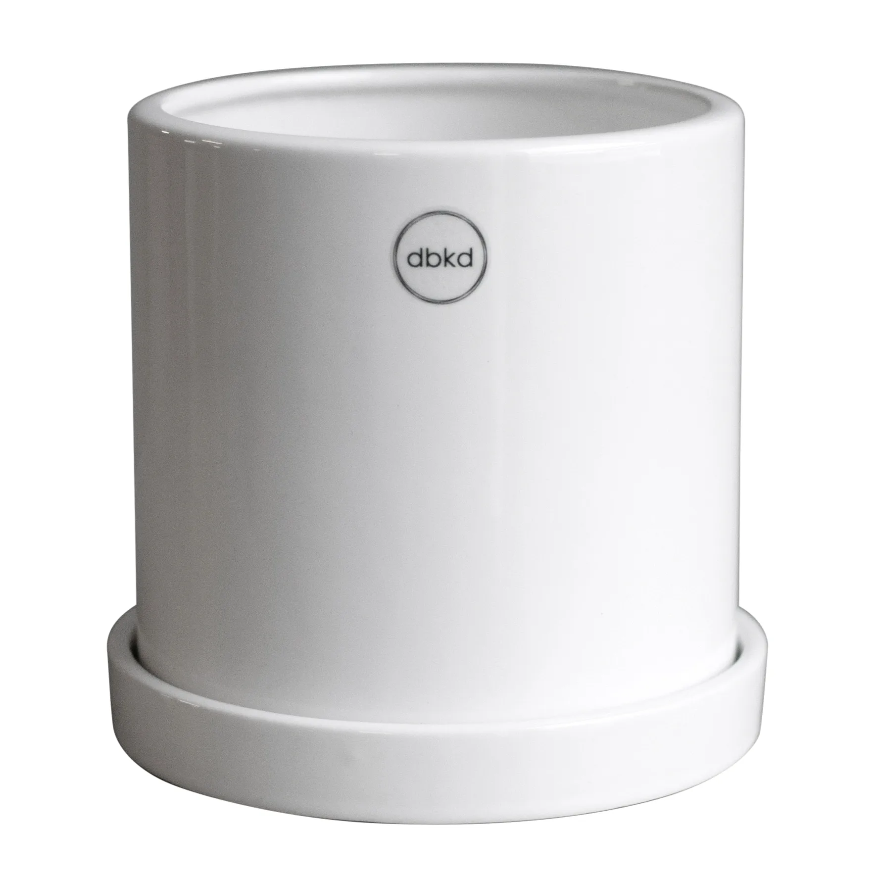 Grow pot Ø13 cm met schotel, Shiny white DBKD