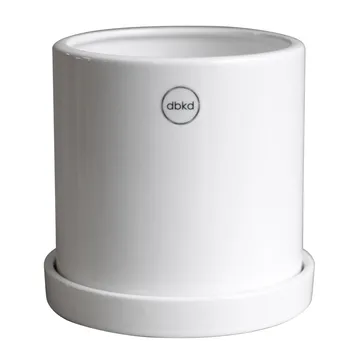 Grow pot Ø13 cm met schotel - Shiny white - DBKD